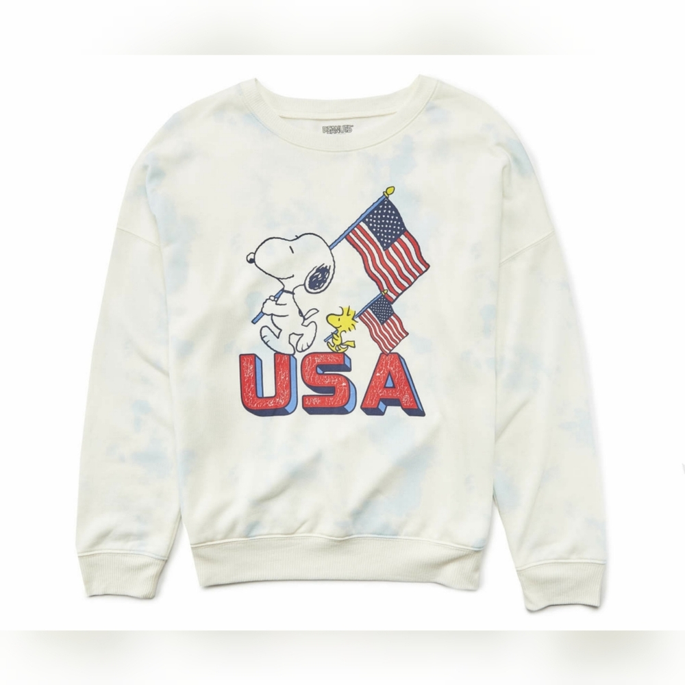 NEW Peanuts Snoopy USA Tie Dye Oversize sweater, Medium